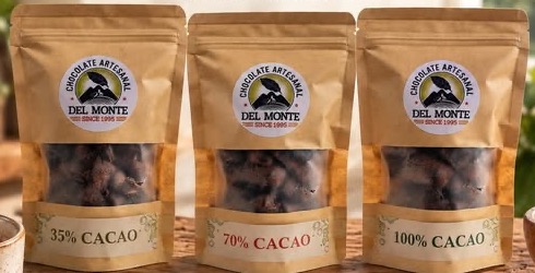Bolsas de cacao artesanal al 35%, 70% y 100%